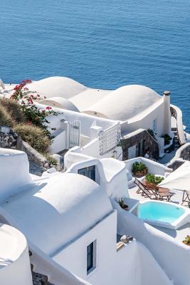 Download Looking Down from a Room in Santorini, Greece: Blank 150 Page Lined Journal for Your Thoughts, Ideas, and Inspiration -  | ePub