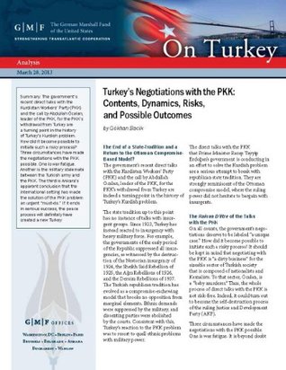 Full Download Turkey's Negotiations with the PKK: Contents, Dynamics, Risks, and Possible Outcomes (On Turkey) - Gökhan Bacik file in ePub