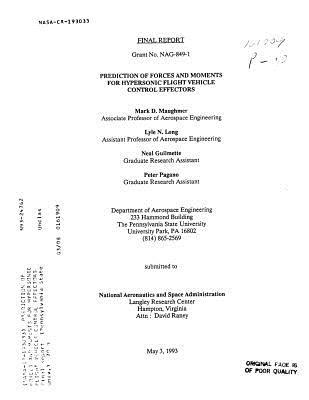 Download Prediction of Forces and Moments for Hypersonic Flight Vehicle Control Effectors - National Aeronautics and Space Administration | ePub