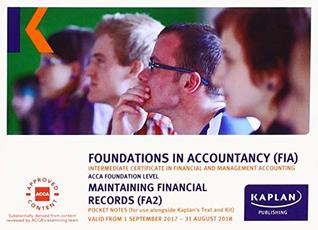 Read FA2 Maintaining Financial Records - Pocket Notes - Kaplan Publishing | PDF