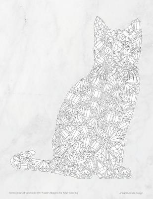 Download Gemstones Cat Notebook with Flowers Margins for Adult Coloring - Anna Grunduls Design file in ePub