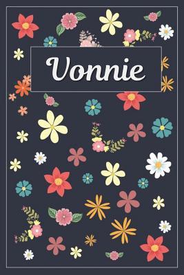 Full Download Vonnie: Lined Writing Notebook with Personalized Name 120 Pages 6x9 Flowers -  | PDF