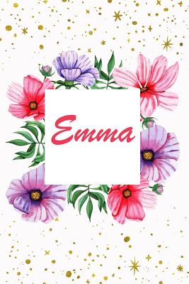 Full Download Emma: Cute Personalized Name Journal Notebook Diary to write in - flowers and stars - Robimo Press file in PDF